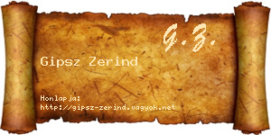 Gipsz Zerind névjegykártya